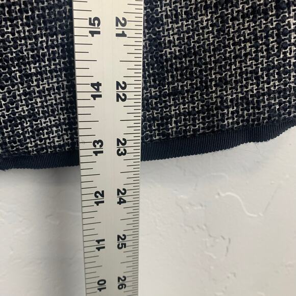 Talbots Tweed Lady Jacket Womens Size 12 Navy Blue Lined Old Money Preppy - Picture 5 of 7